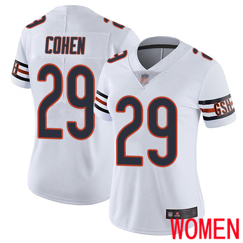 Chicago Bears Limited White Women Tarik Cohen Road Jersey NFL Football #29 Vapor Untouchable